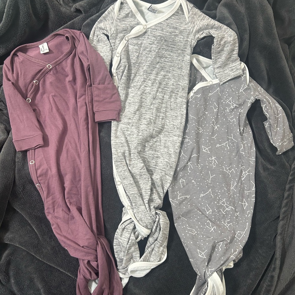 Copper Pearl Newborn Baby knotted gown Sleeper